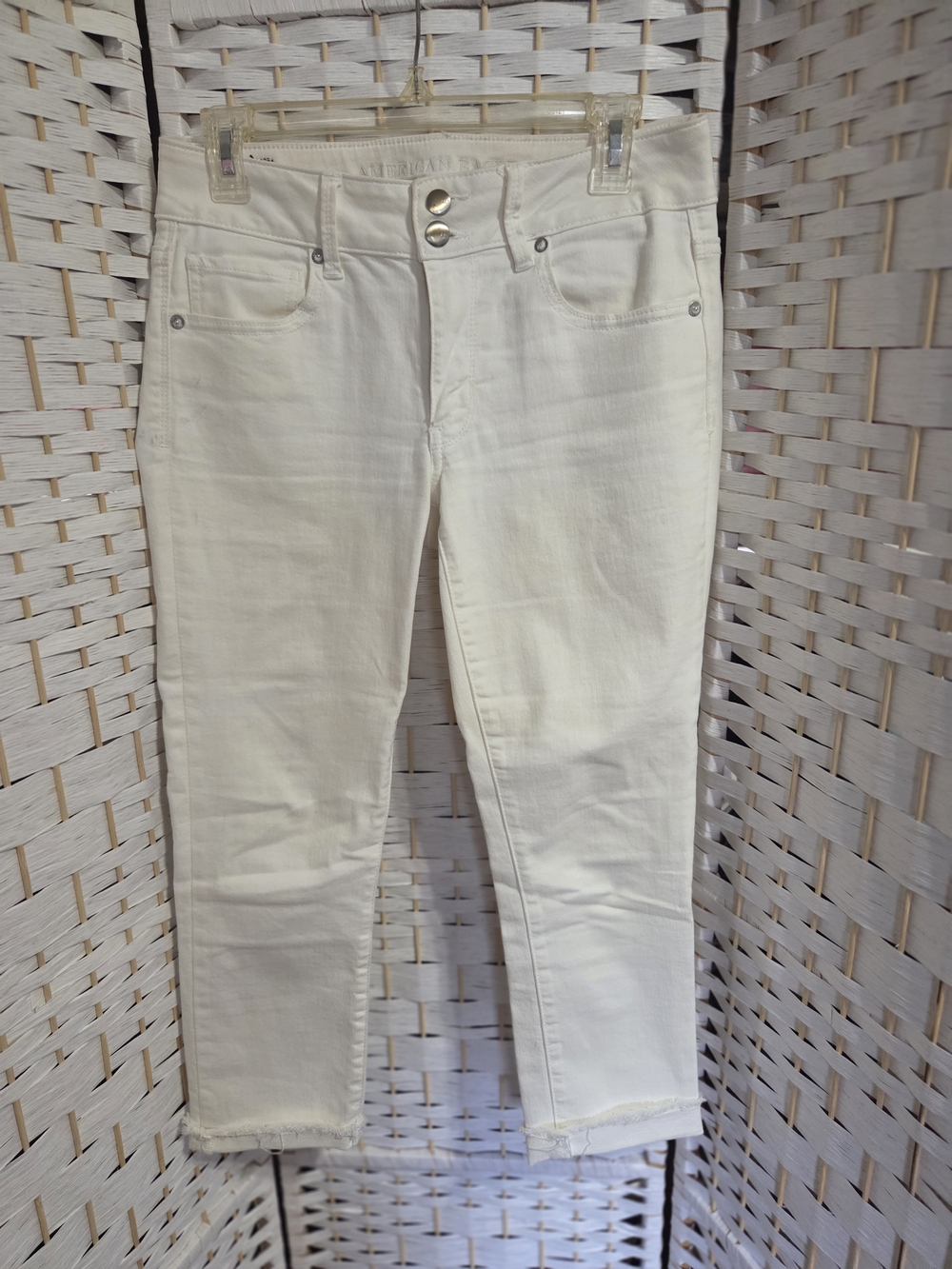 American Eagle White Stretch High-Rise Slim Jeans - Women's